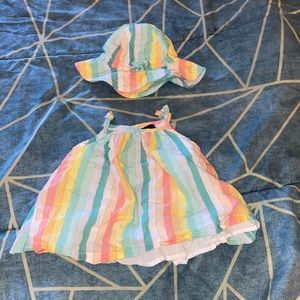 Baby girl pastel rainbow 2 piece set 0-3 months